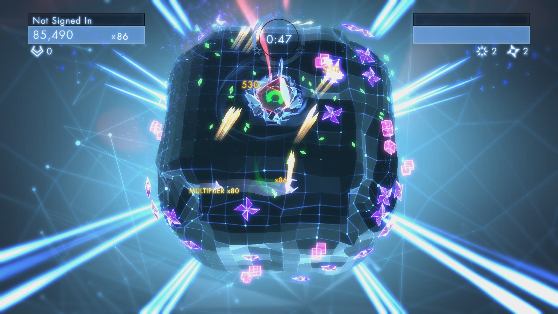 geometry wars 3 dimensions evolved dying time